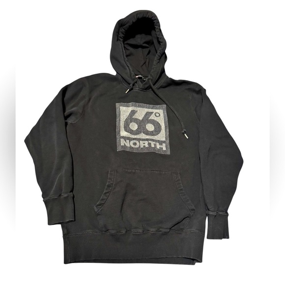 66 North Iceland Black Hoodie Size Small Sweatshirt - Picture 2 of 8